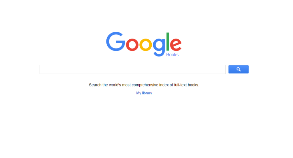 Screenshot of Google Books dashboard