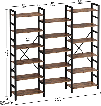 Book Shelf depicting height and width